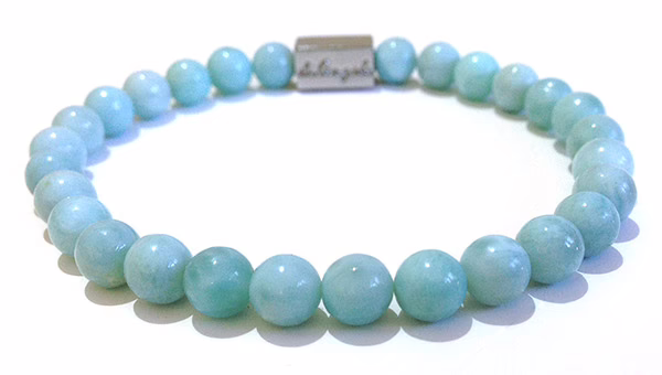 Handcrafted Larimar bracelet 6mm - Image 2
