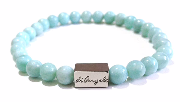 Handcrafted Larimar bracelet 6mm