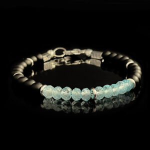 Sky Blue Topaz & Black Matte Bracelet — Made in Italy